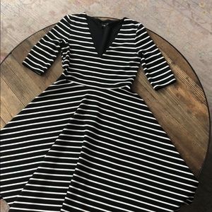 ASOS Midi Black and White Striped Dress